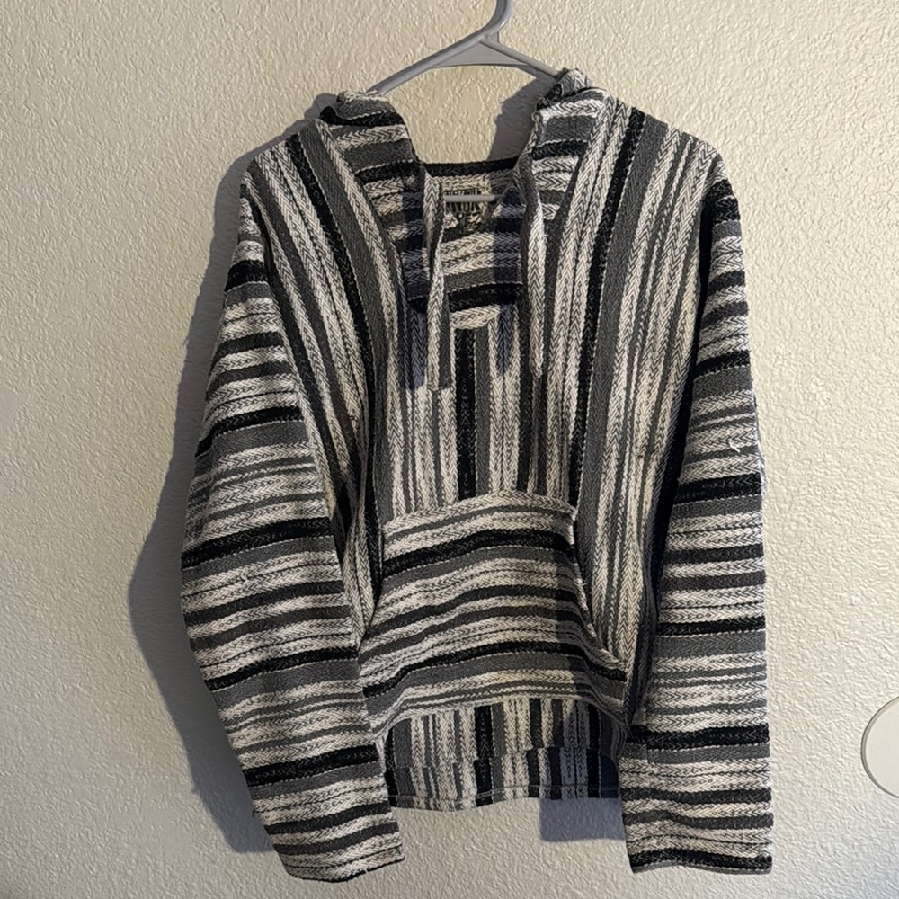 Striped Gray and Black Men's Sweater